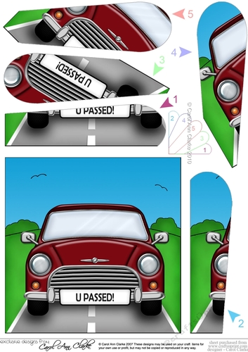 Fun Mini Car Congratulations You Passed Driving Test Fan Pyramage Topper