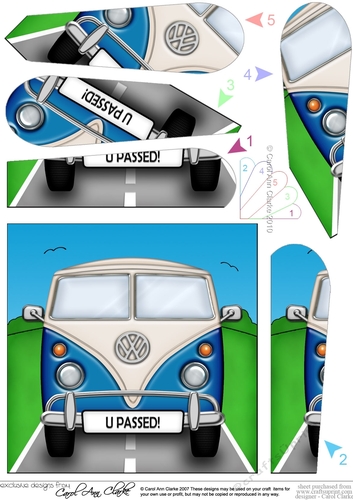Fun Camper Van Congratulations You Passed Driving Test Fan Pyramage Topper