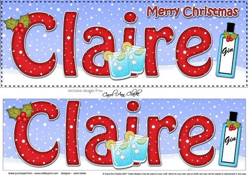 Large DL Merry Christmas CLAIRE 3D decoupage 