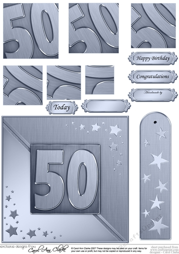50th Metallic Age Quick Card with Twisted Pyramage