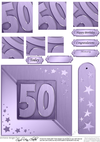 50th Metallic Age Quick Card with Twisted Pyramage
