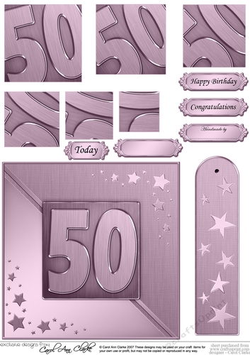 50th Metallic Age Quick Card with Twisted Pyramage