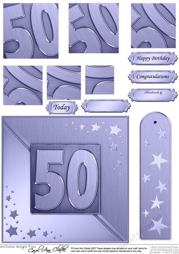 50th Metallic Age Quick Card with Twisted Pyramage