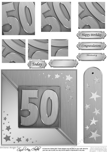50th Metallic Age Quick Card with Twisted Pyramage