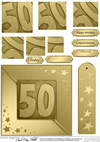 50th Metallic Age Quick Card with Twisted Pyramage