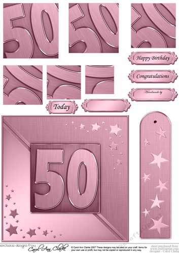50th Metallic Age Quick Card with Twisted Pyramage