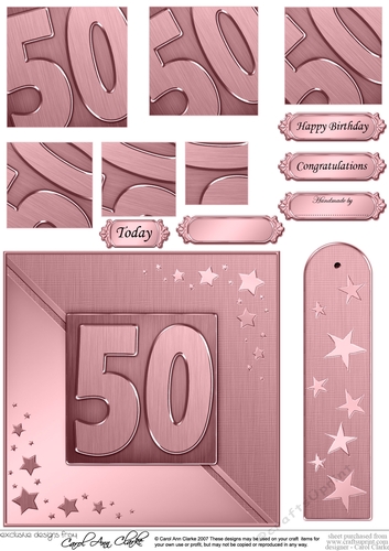 50th Metallic Age Quick Card with Twisted Pyramage