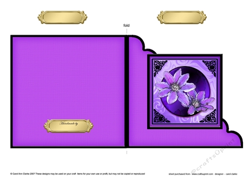 Clematis Cut and Fold Corner Card 