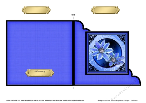 Clematis Cut and Fold Corner Card 