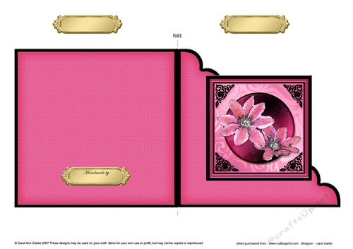 Clematis Cut and Fold Corner Card 