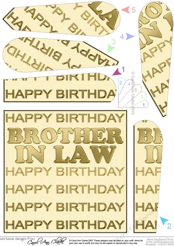 Birthday BROTHER IN LAW Fan Pyramage Topper