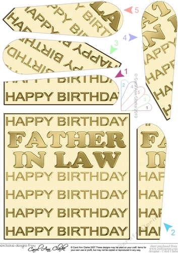 Birthday FATHER IN LAW Fan Pyramage Topper