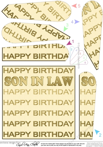 Birthday SON IN LAW Fan Pyramage Topper