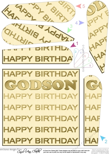 Birthday GODSON Fan Pyramage Topper