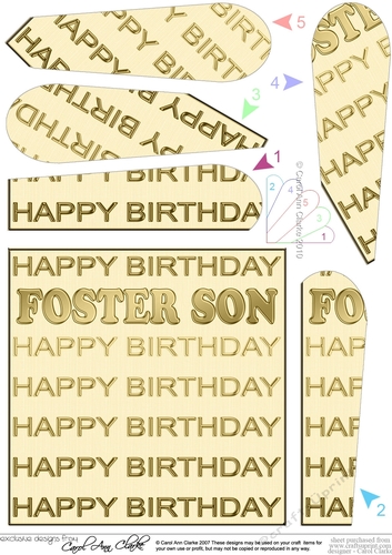 Birthday FOSTER SON Fan Pyramage Topper