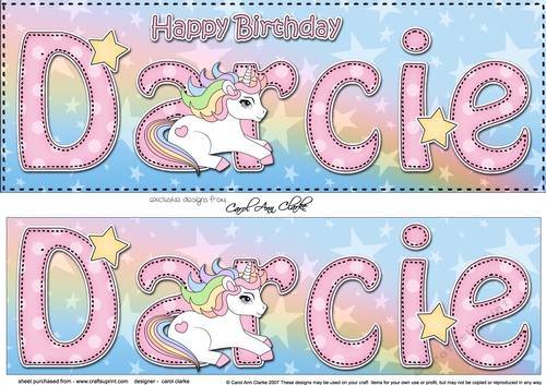 Large DL Happy Birthday DARCIE 3D decoupage