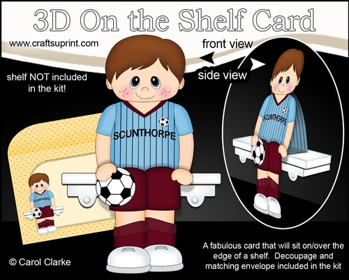3D On the Shelf Card Kit - Little Footballer Rickie plays for Scunthorpe