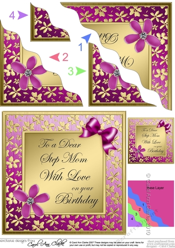 Floral Elegance Step Mum Wavy Corner side stacker Topper