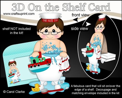 3D On the Shelf Card Kit - Bathtub Buddies - Brady has a Bubble Bath