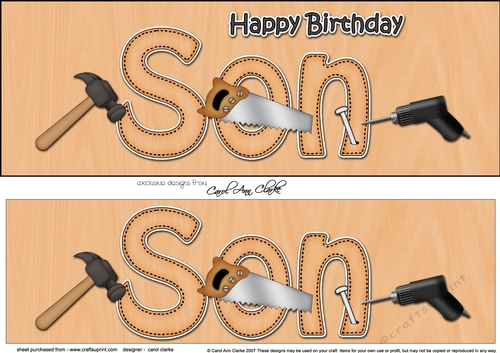 Large DL Happy Birthday SON 3D decoupage