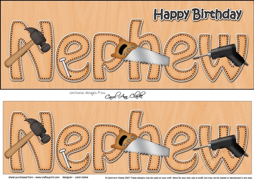 Large DL Happy Birthday NEPHEW 3D decoupage