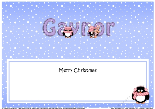 Large DL Merry Christmas GAYNOR insert