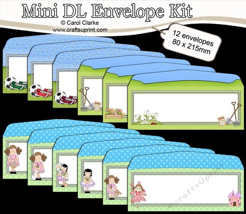 10 Mini DL (80 x 215mm) Scene envelope Kit