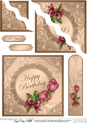 Roses & Metallic Lace Wavey Corner Stacker