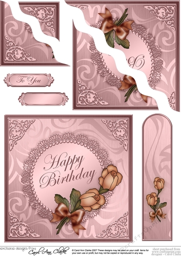 Roses & Metallic Lace Wavey Corner Stacker