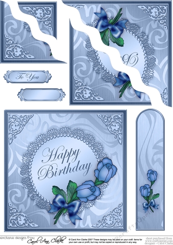 Roses & Metallic Lace Wavey Corner Stacker