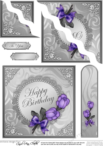Roses & Metallic Lace Wavey Corner Stacker