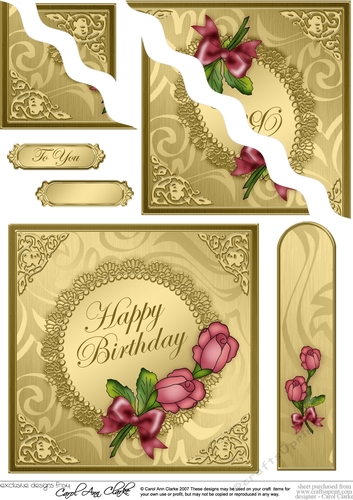 Roses & Metallic Lace Wavey Corner Stacker