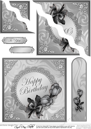 Roses & Metallic Lace Wavey Corner Stacker