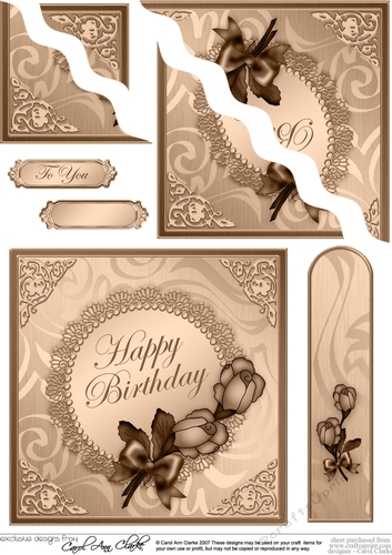 Roses & Metallic Lace Wavey Corner Stacker