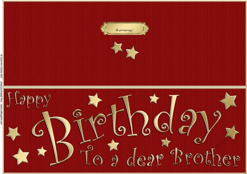 Large DL Birthday BROTHER quick Cut and Fold Card 