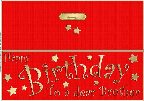 Large DL Birthday BROTHER quick Cut and Fold Card 