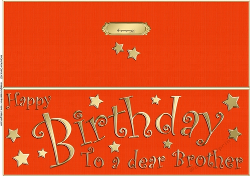 Large DL Birthday BROTHER quick Cut and Fold Card 