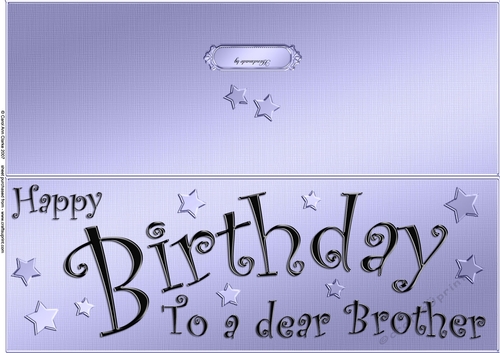 Large DL Birthday BROTHER quick Cut and Fold Card 