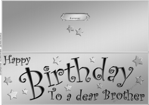 Large DL Birthday BROTHER quick Cut and Fold Card 