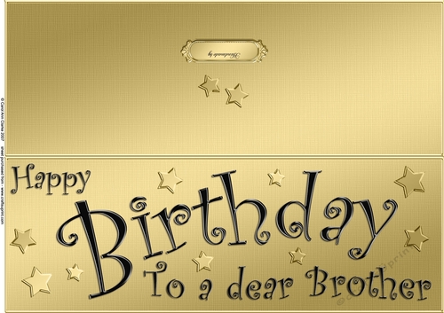 Large DL Birthday BROTHER quick Cut and Fold Card 