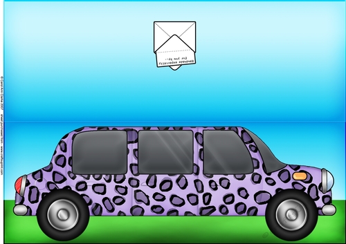 Large DL Leopardskin stretch limo quick Cut & Fold Card 