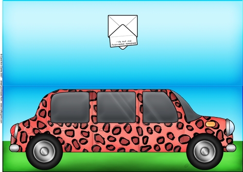 Large DL Leopardskin stretch limo quick Cut & Fold Card 