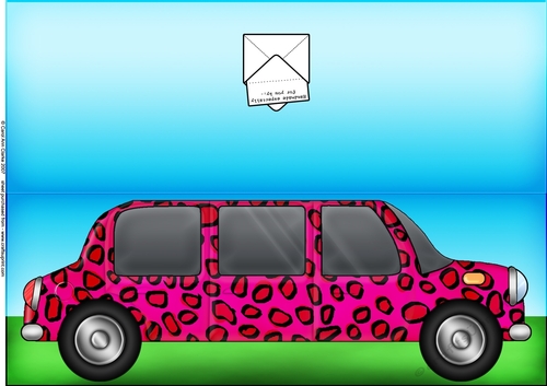Large DL Leopardskin stretch limo quick Cut & Fold Card 