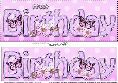 Large DL HAPPY BIRTHDAY 3D decoupage