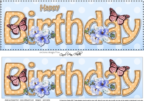 Large DL HAPPY BIRTHDAY 3D decoupage