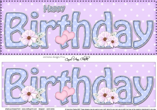 Large DL HAPPY BIRTHDAY 3D decoupage