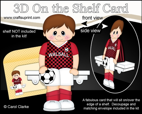 3D On the Shelf Card Kit - Little Footballer Deandre plays for Walsall