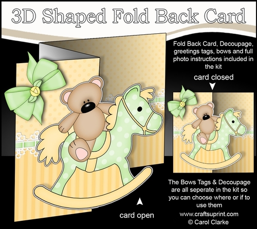 3D Shaped No-Hole Fold Back Mini Kit -   New Baby Rocking Horse
