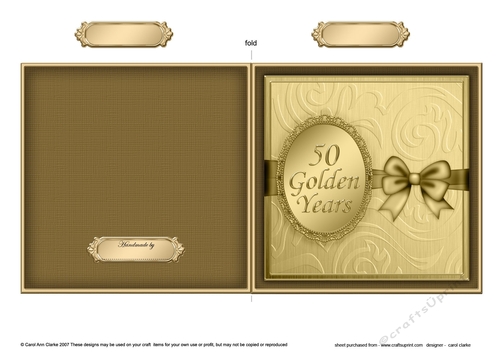 50 Golden Years Quick Cut and Fold Card 