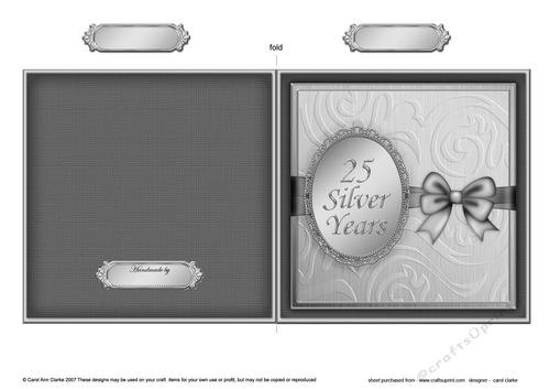 25 Silver Years Quick Cut and Fold Card 
